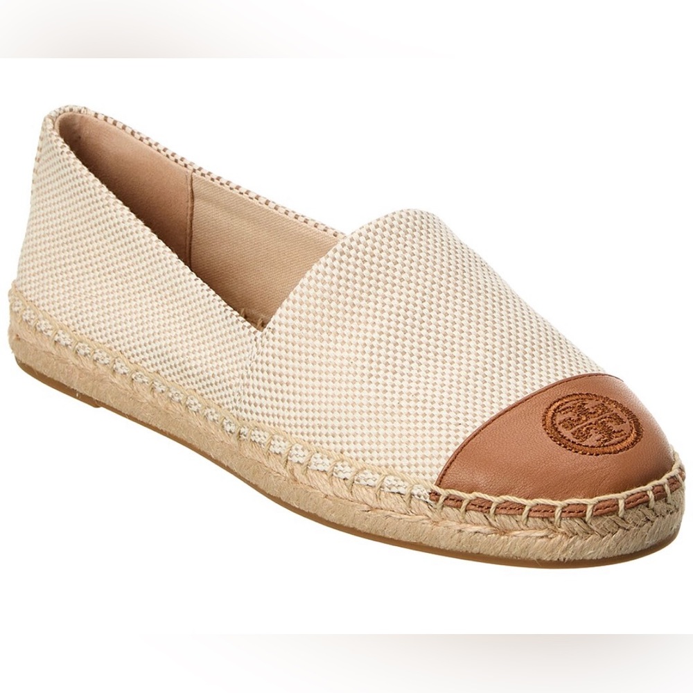 Tory Burch Colorblocked Canvas & Leather Espadrille. Brand new in box. Size 9.5